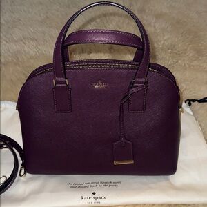 Kate Spade Cameron Street Lottie Satchel in Deep Plum